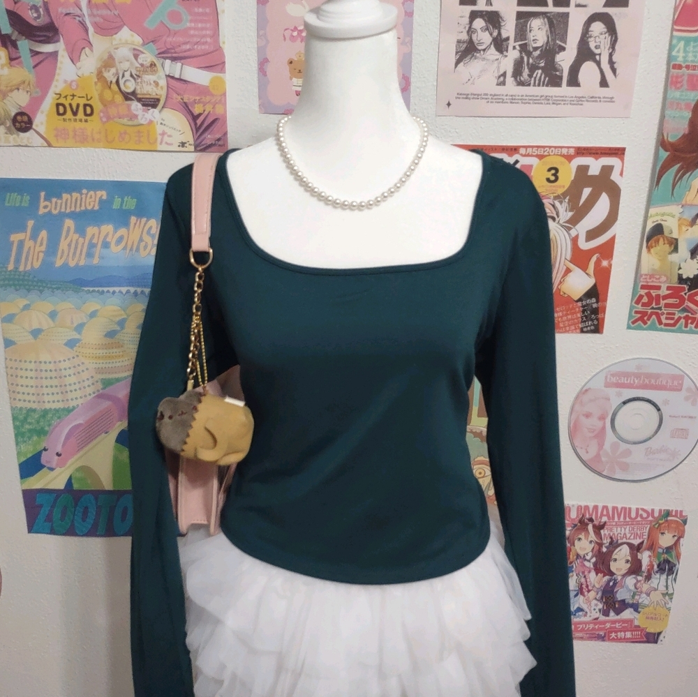 Hollister Deep Green Long Sleeve Top